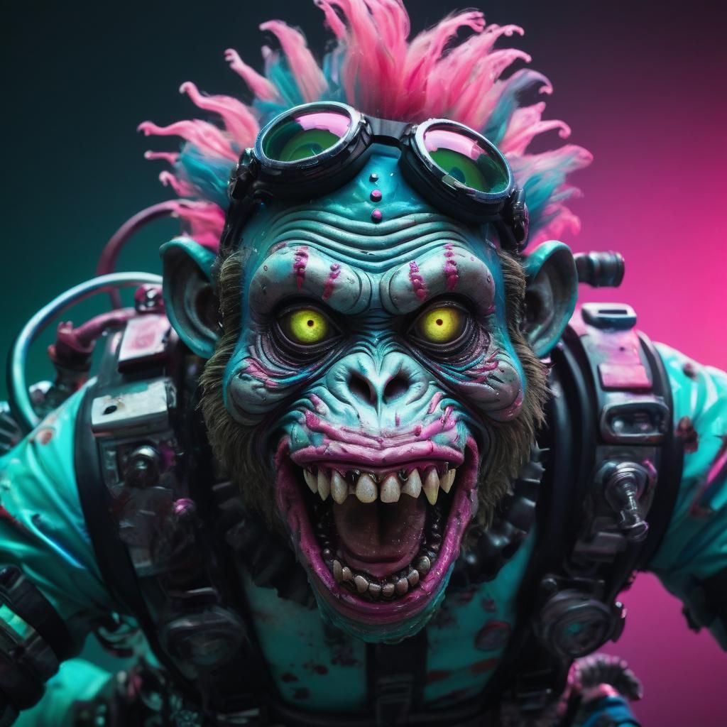 Cyberpunk Zombie Monkey Clown Scuba Diver