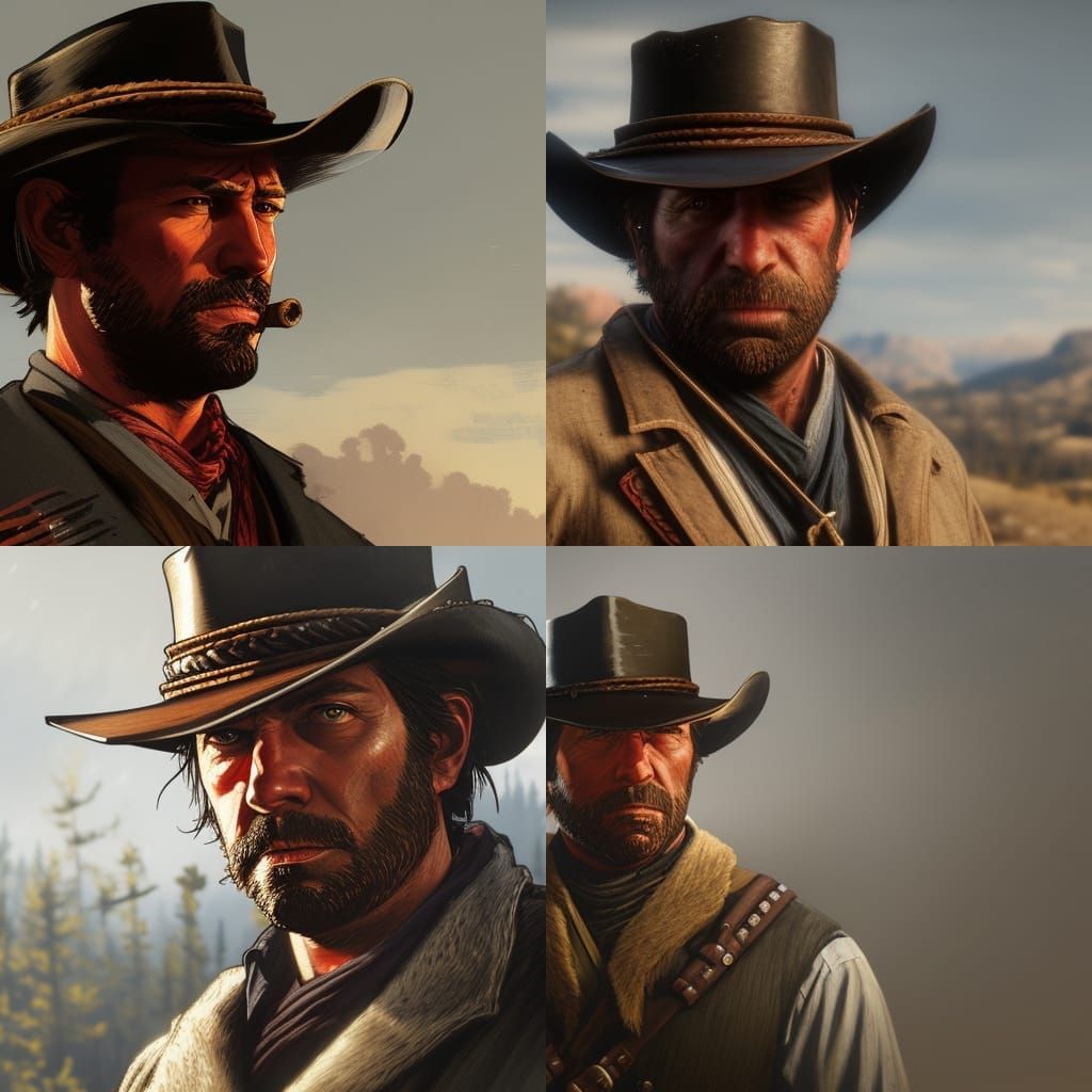 Red Dead Redemption 2 Portrait in Art Nouveau Style
