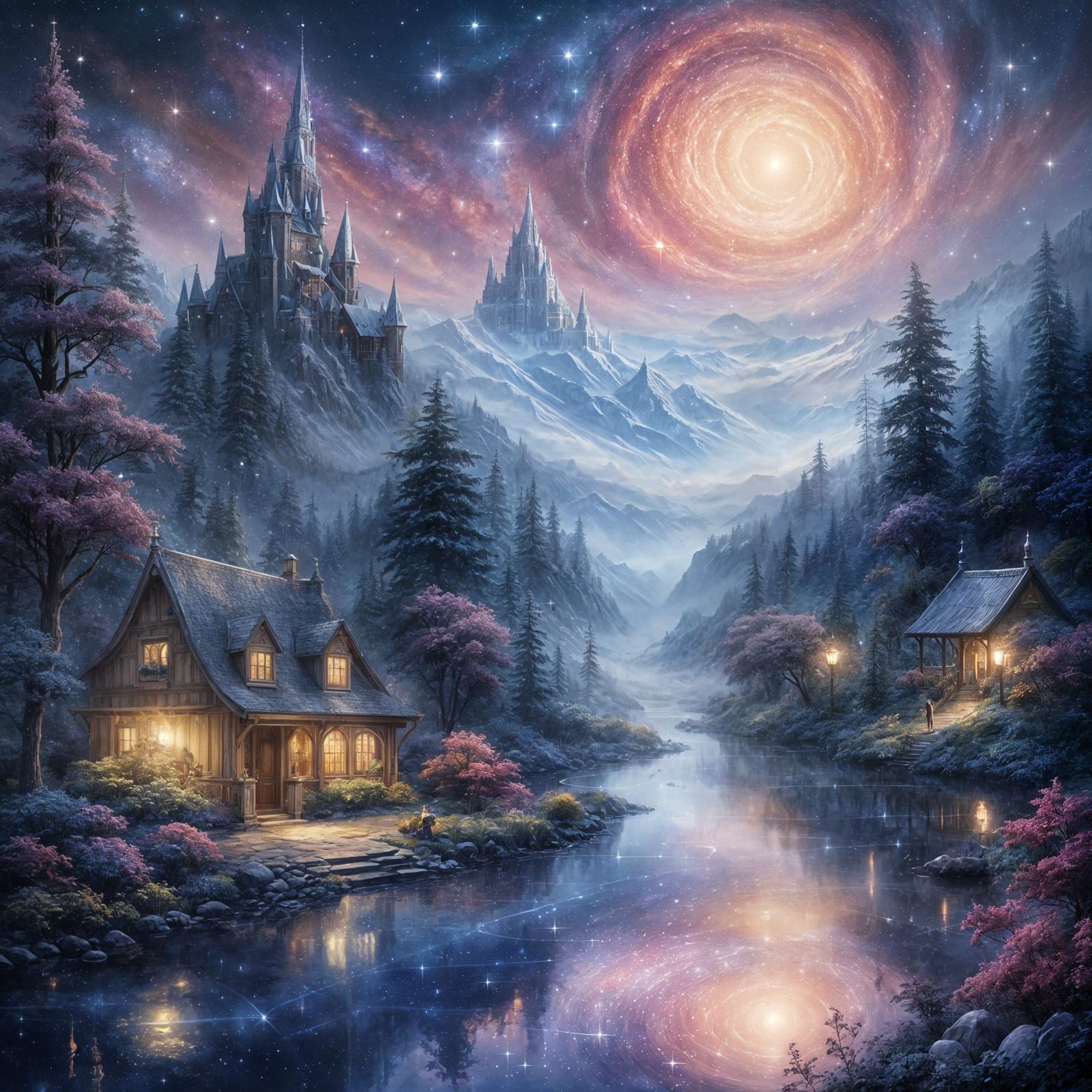 Ethereal Princess Among the Starry Galaxies