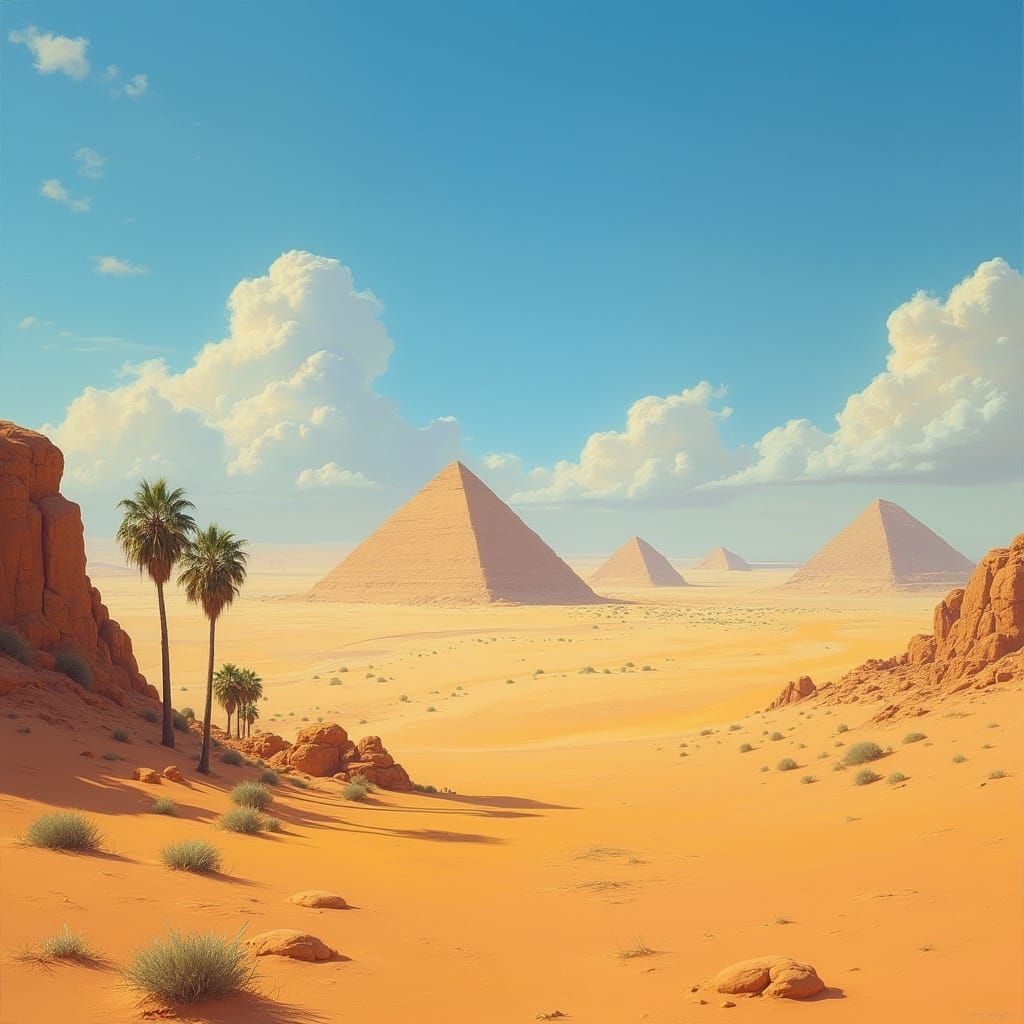 Ethereal Golden Desert Landscape