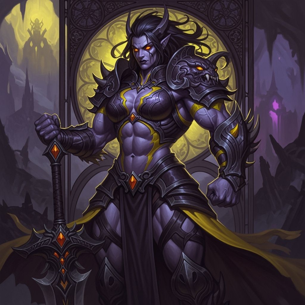 Muscular Drow Warrior in Dark Fantasy Art