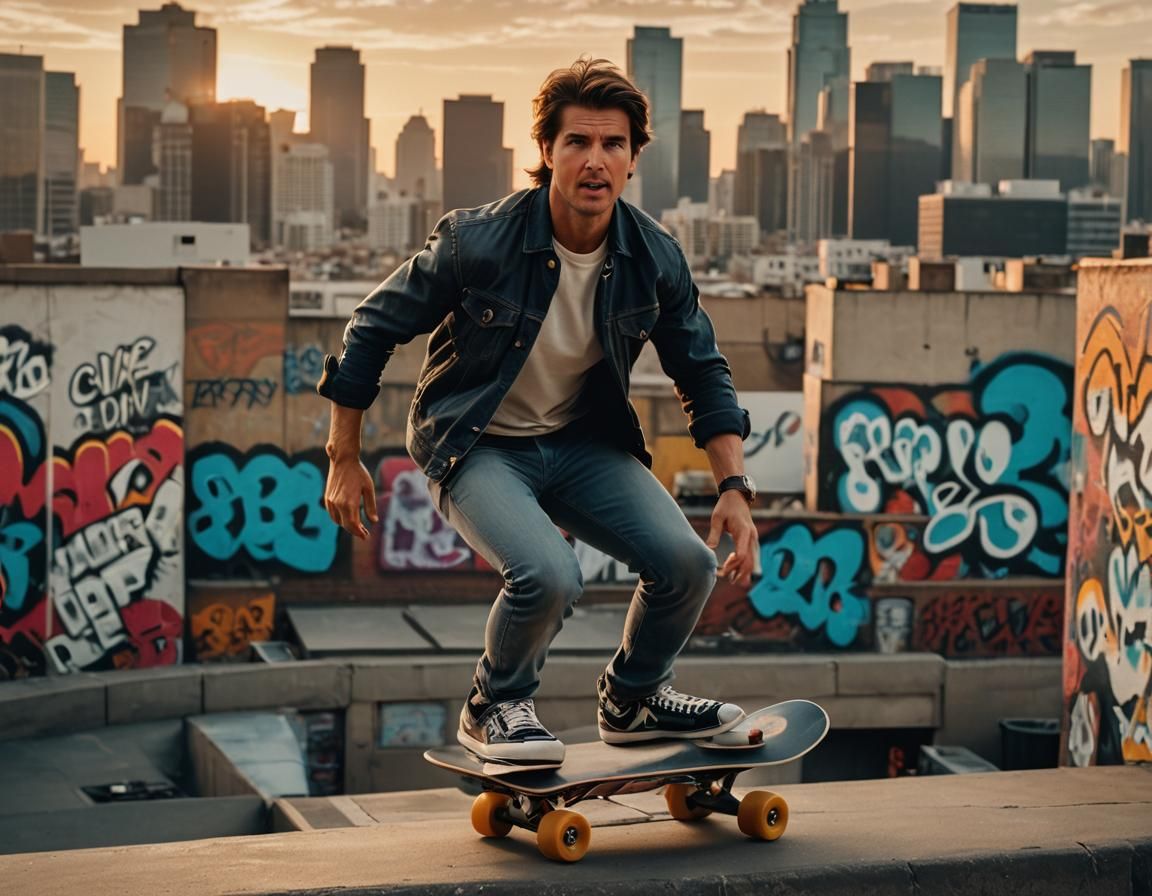 Skateboarding in the 80s: A Retro Film Still