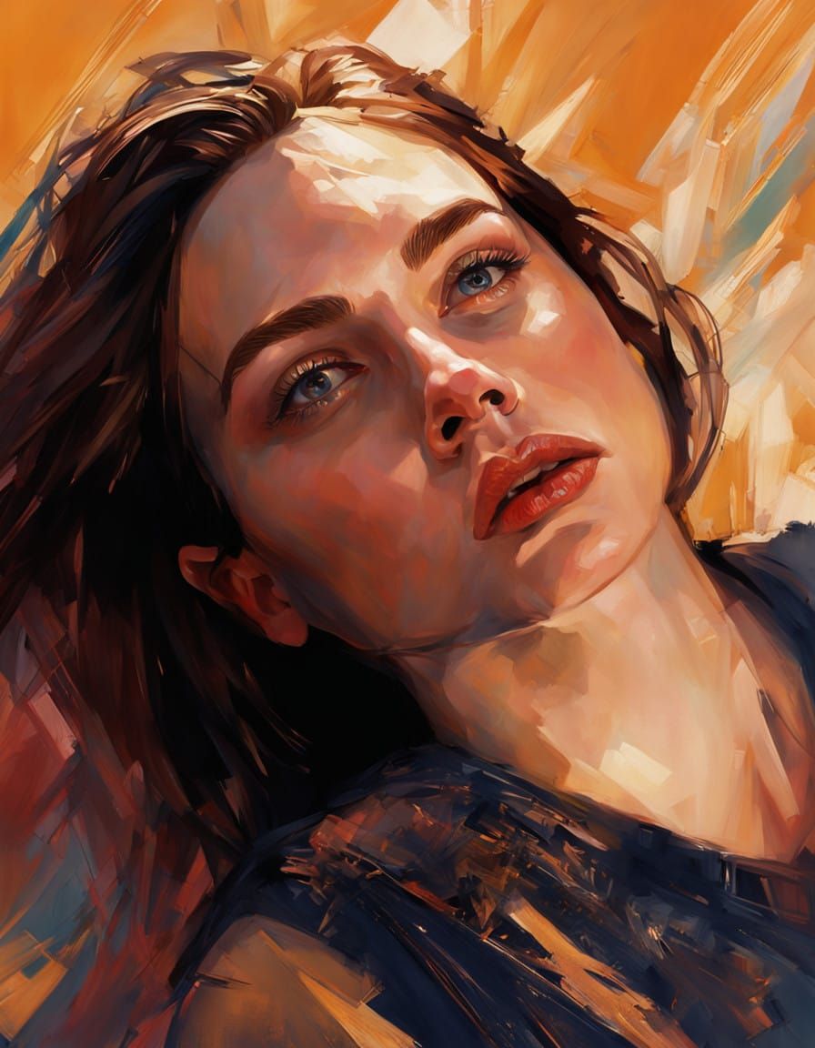 Ethereal Portrait of a Modern Goddess in Golden Light