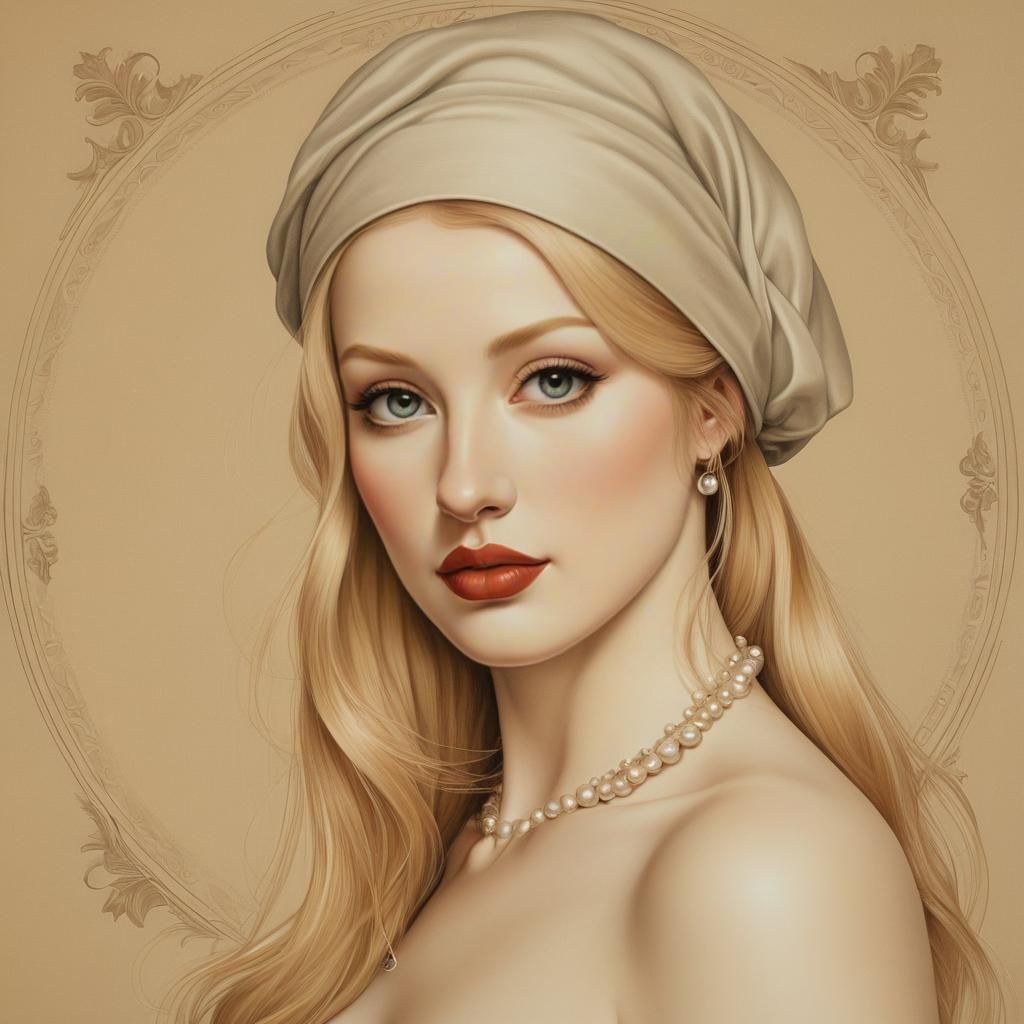 Arnolfini Portrait in Vargas Pin-Up Style