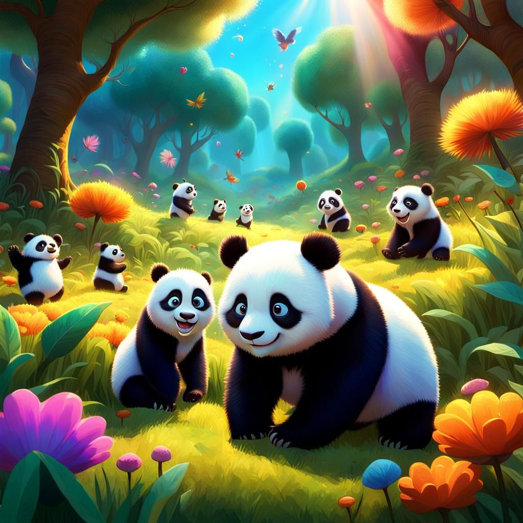 Panda Lulu's Magical Adventure: Pixar-Style Concept Art
