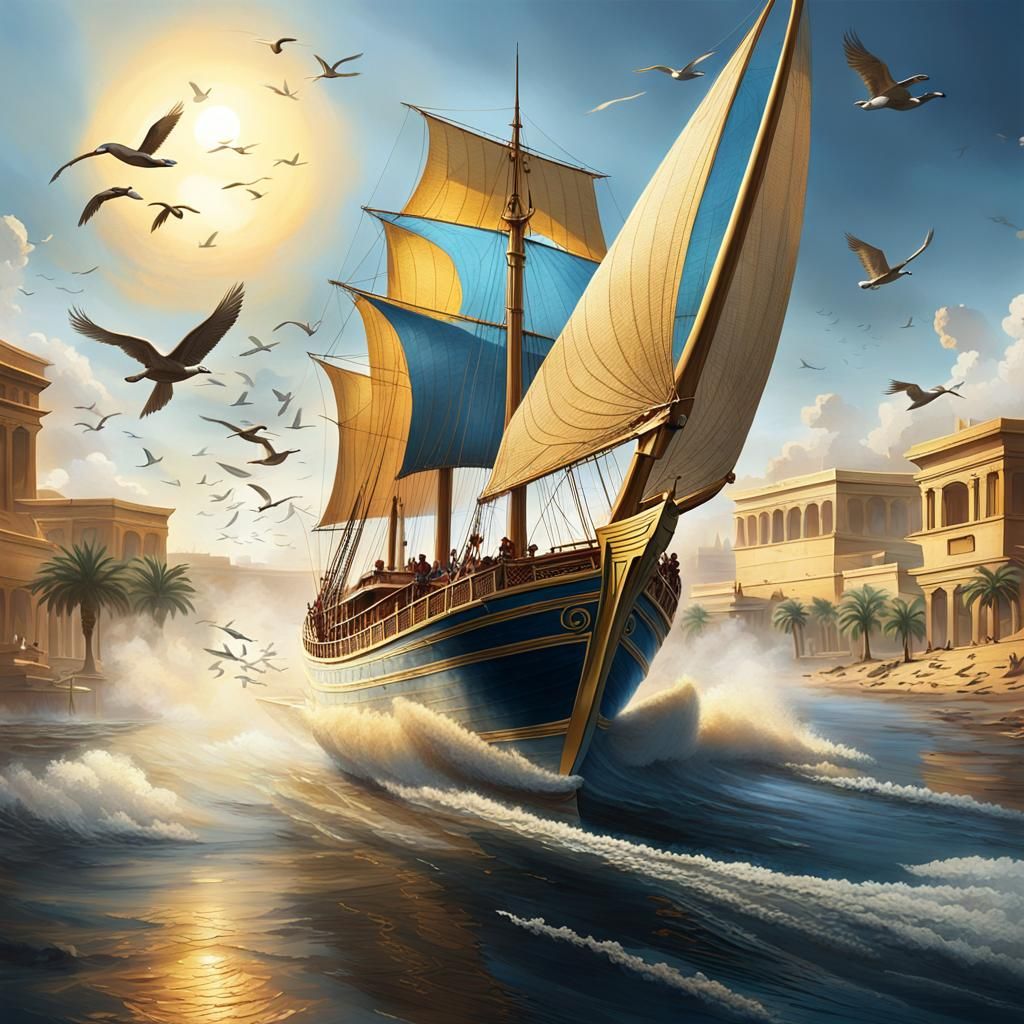 Vibrant Nile River Scene in the Style of Jean-Léon Gérôme