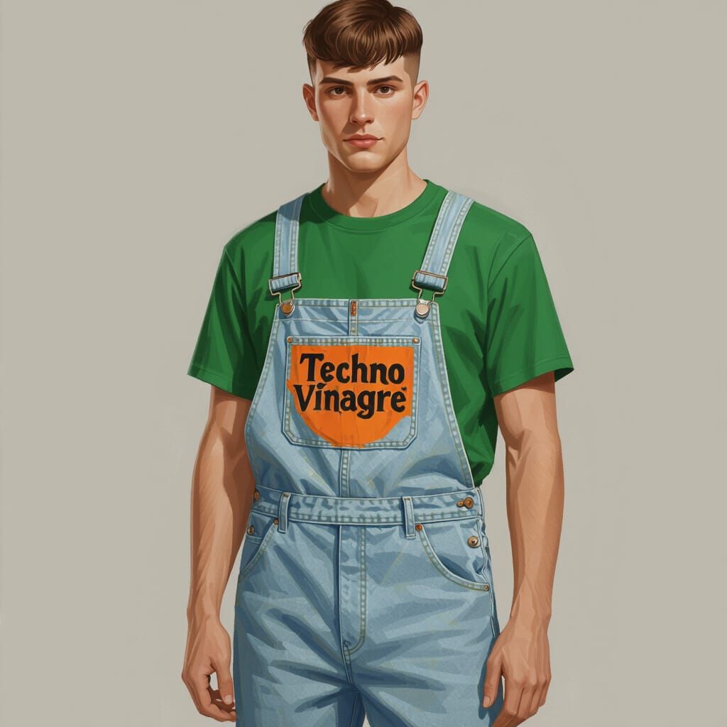 Man with Bowl Cut and Overalls in Dynamic Lighting