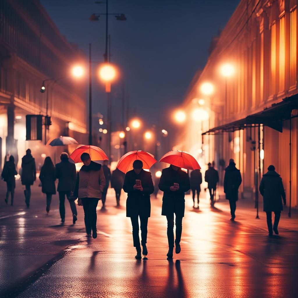 Smartphone Obsession in Volumetric Lighting