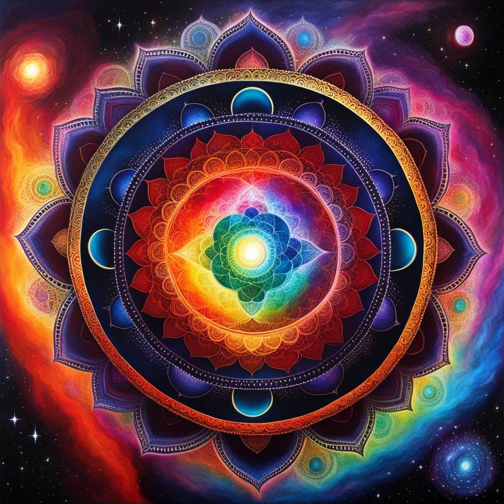 Abstract Chakra Energy in Space Art