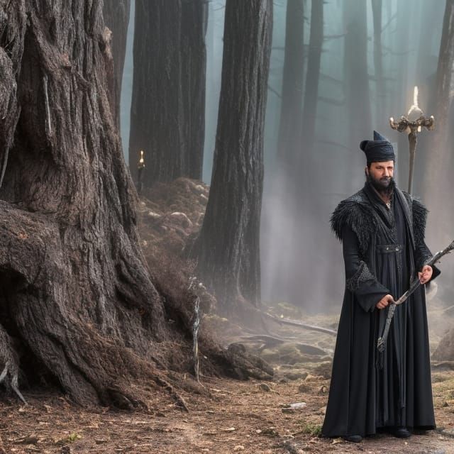 Sorcerer Casting a Black Magic Curse