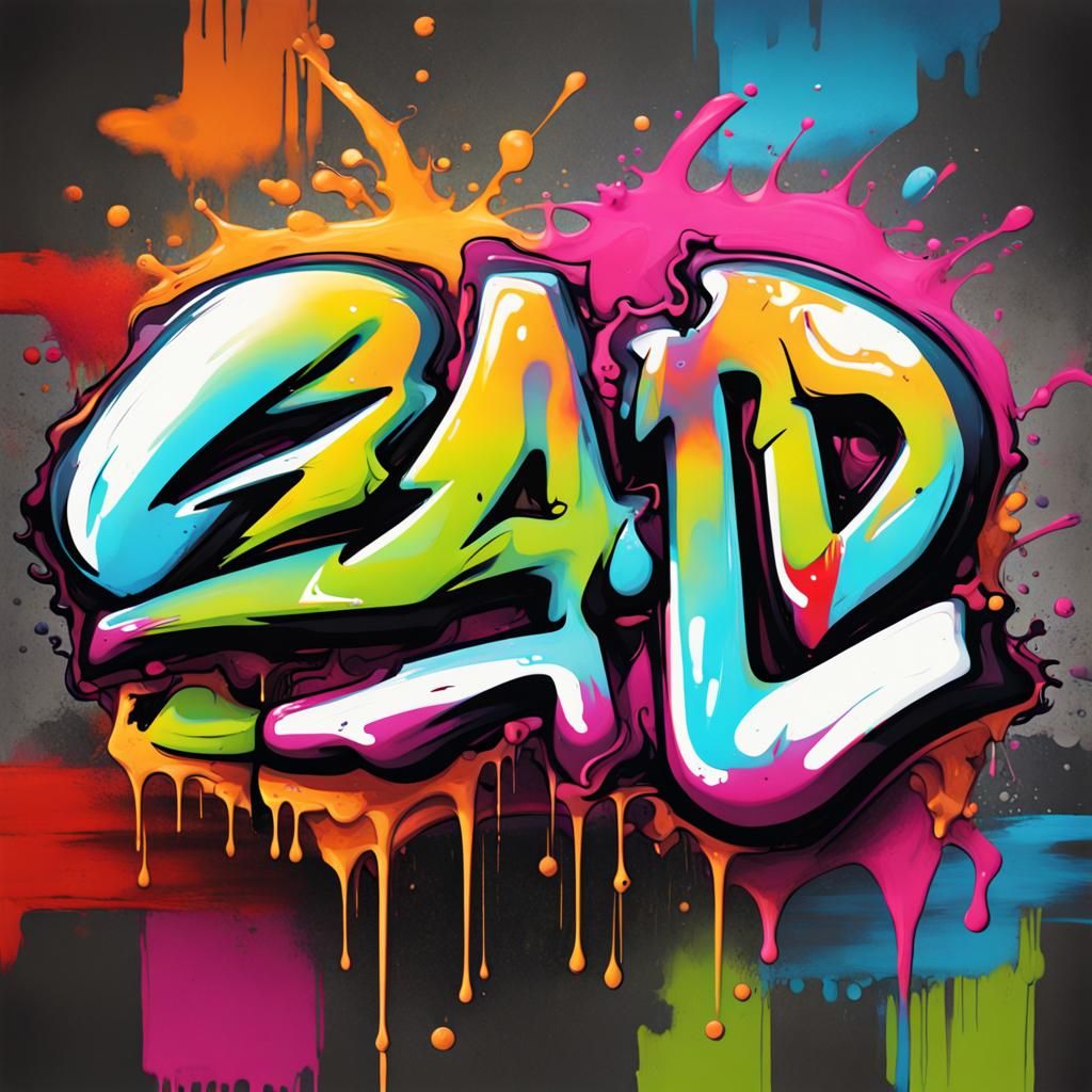 Graffiti Art Logo with Splash Effects