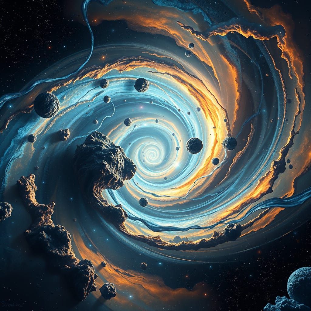 Cosmic Vortex in a Vast, Starry Expanse