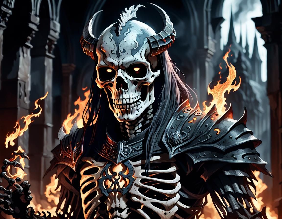 Shadowflame Wight Portrait in Dark Fantasy Style