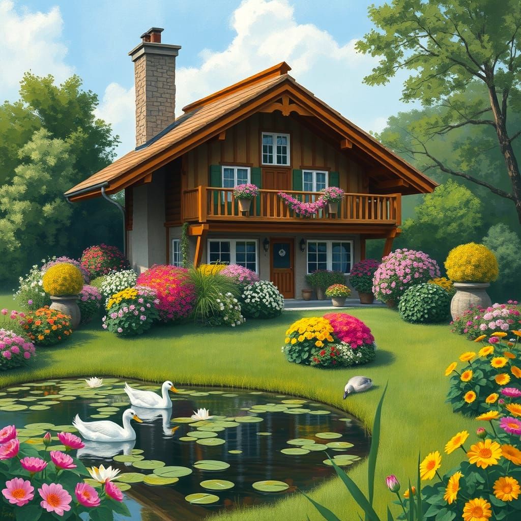 Serenely Beautiful Alpine Retreat in Vibrant Gardens