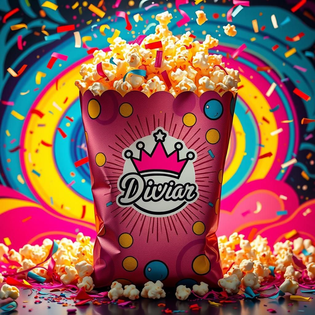 Exploding Confetti Popcorn: A Pop Art Explosion