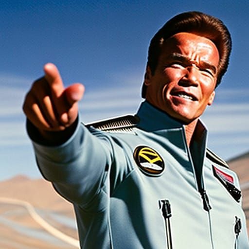 Arnold Schwarzenegger as Star Trek Federation Captain