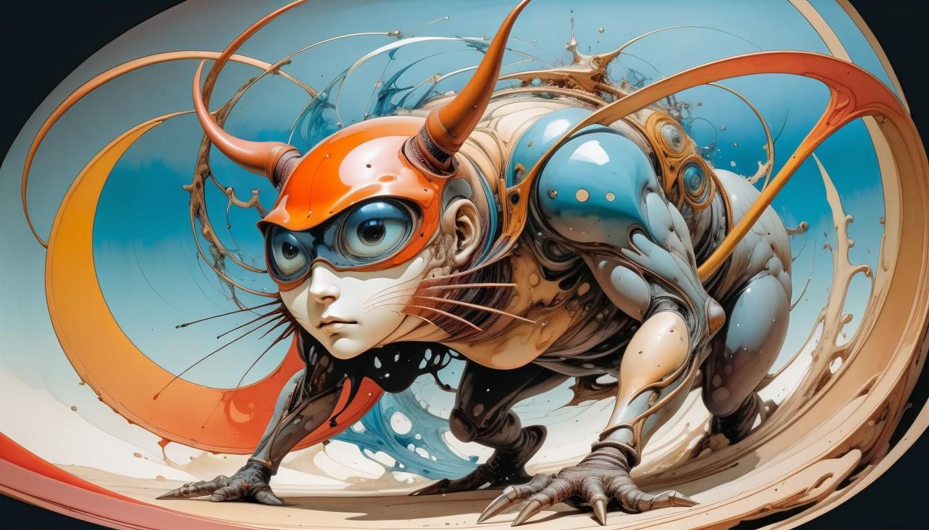 Abstract Ero Guro Art in Style of Moebius