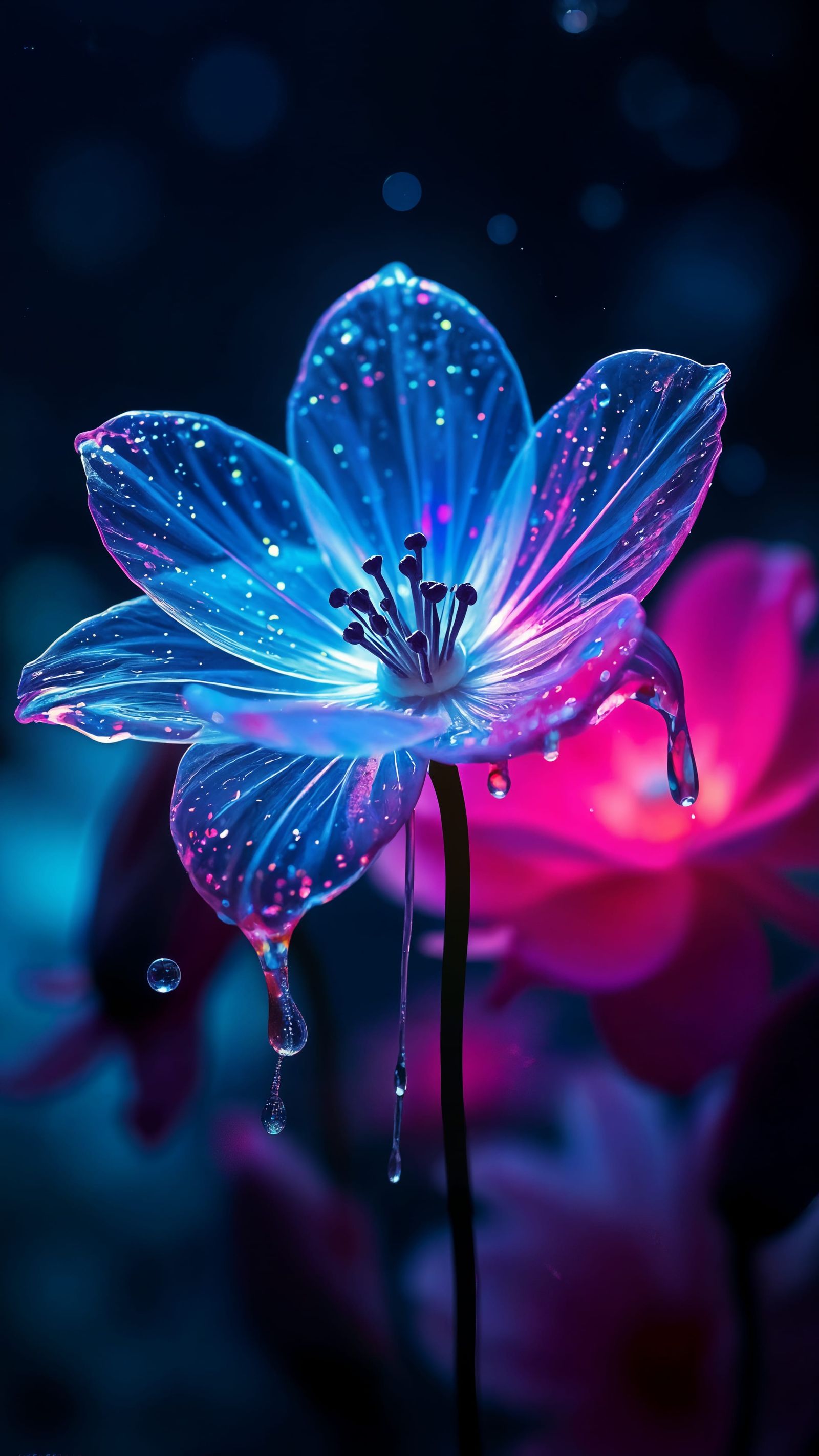 Ethereal Water Flower Blooms with Magical Glow
