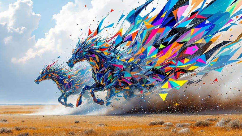 Surreal PrismShred Racing Scene in Futuristic Style