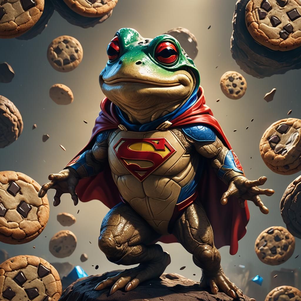 Cookie Frog as Superman: Fantasy Concept Art
