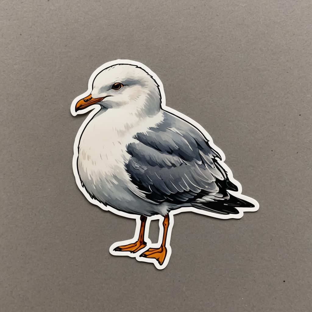 Seagull Sticker Graphic Illustration