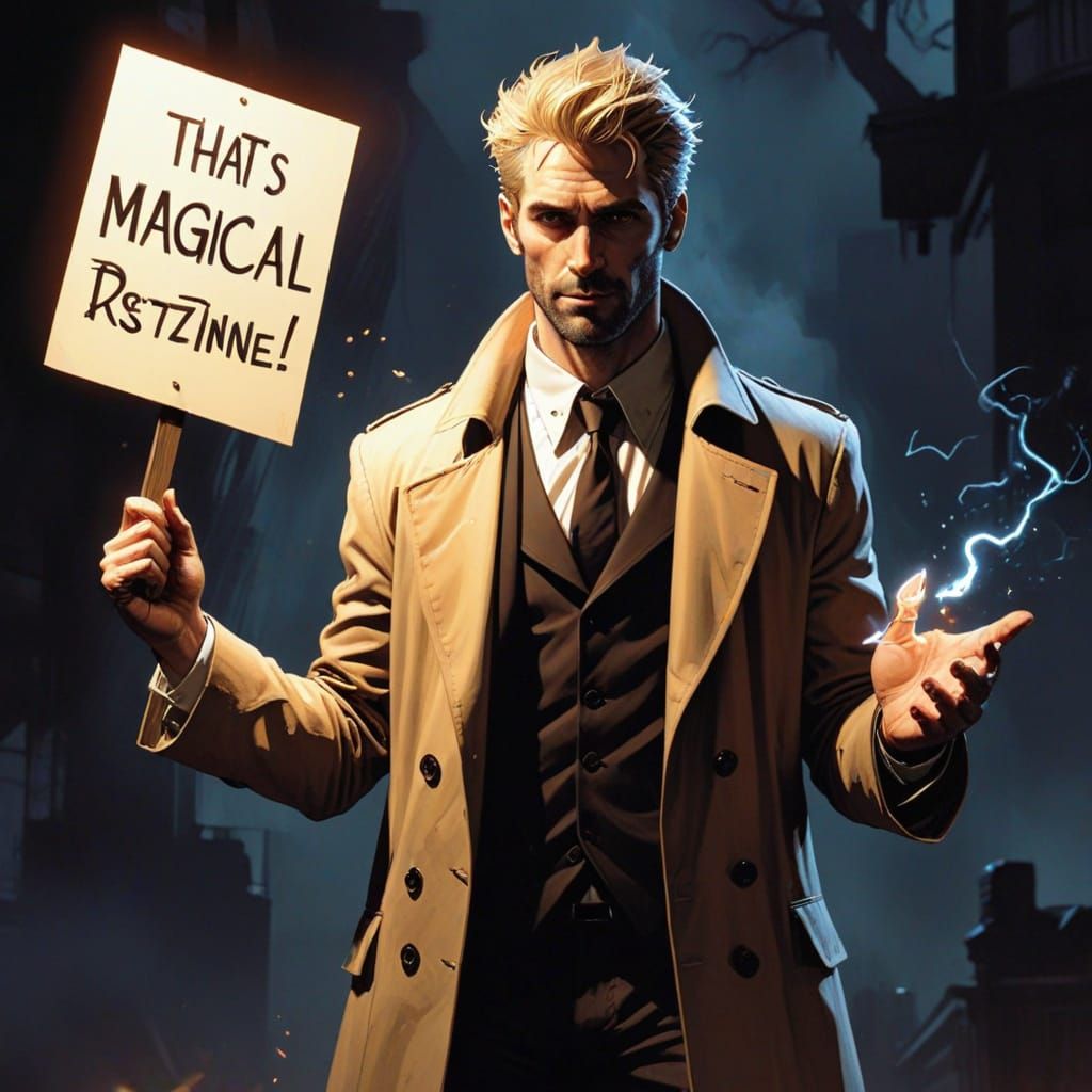 Magical John Constantine in Hellblazer Style