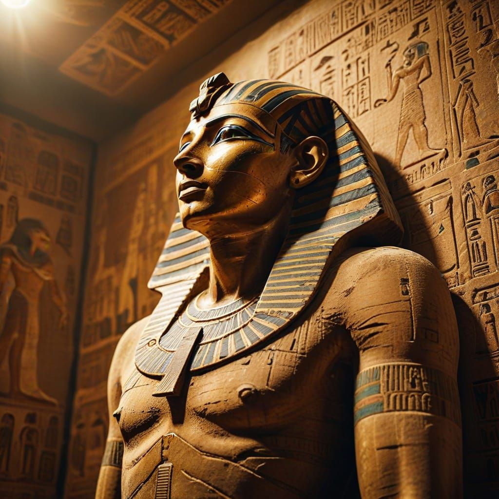 Majestic Pharaoh Tomb in Ancient Egyptian Art