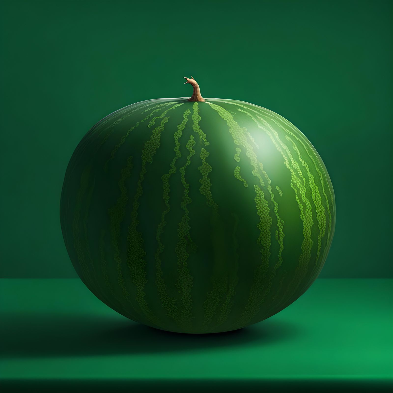 Hyperrealistic Green Melon Still Life