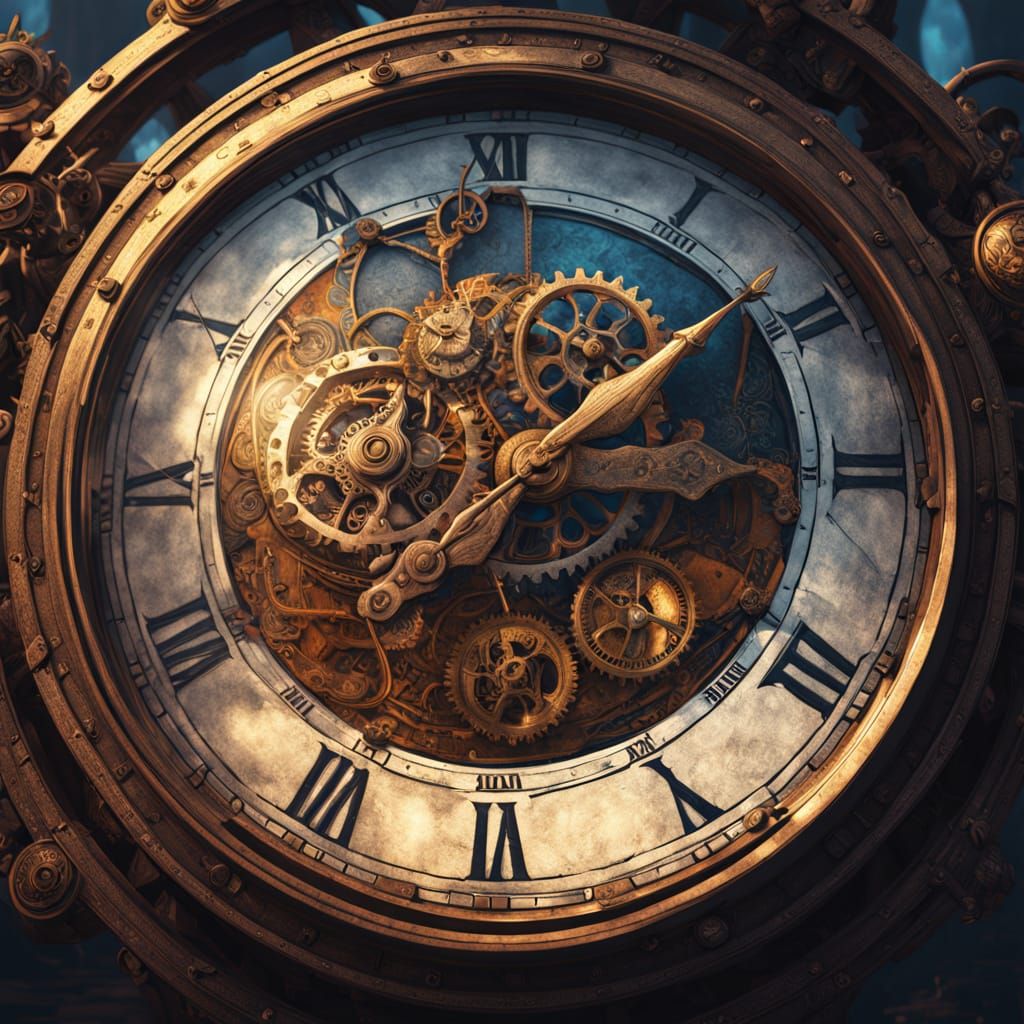 Whimsical Steampunk Metal Apple Clock in Flight