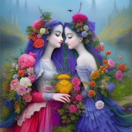 Witches Telling Stories Around a Magic Campfire