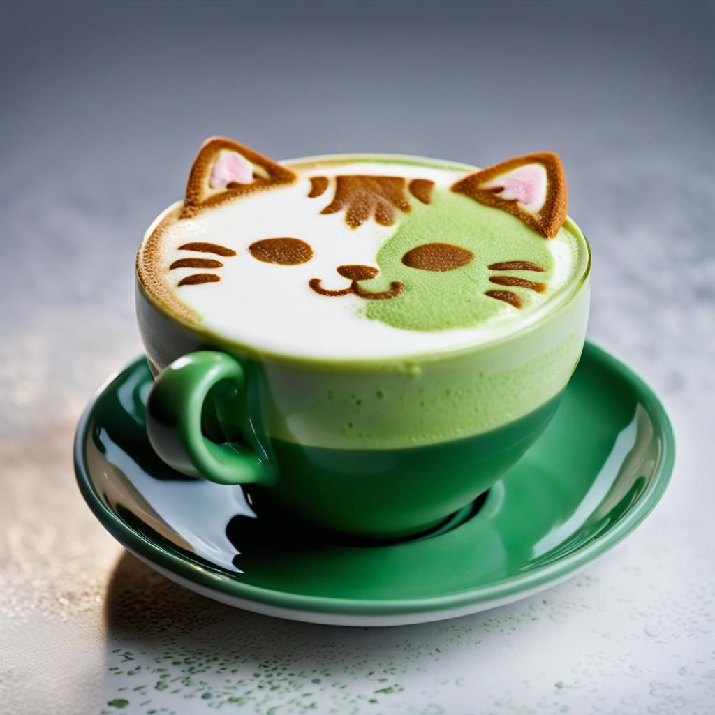 Cute Matcha Foam Art