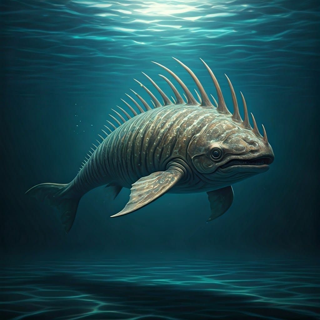 Shark with Shoe Fins in Futuristic Style