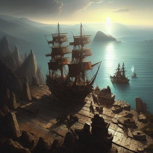 Giant Pirate Ship on Mountain Concept Art
