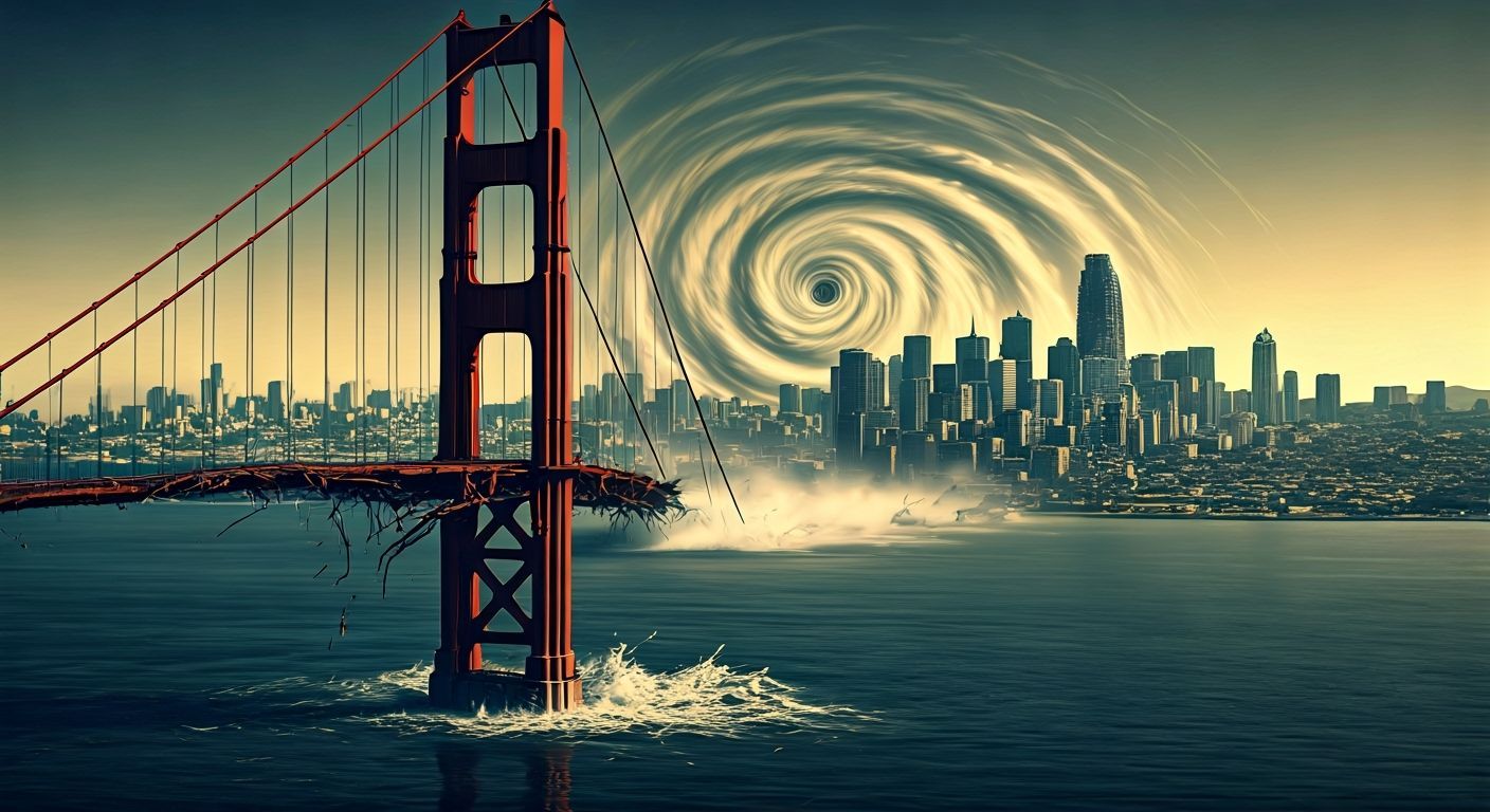 Hurricane Demolishes Golden Gate Bridge in SF