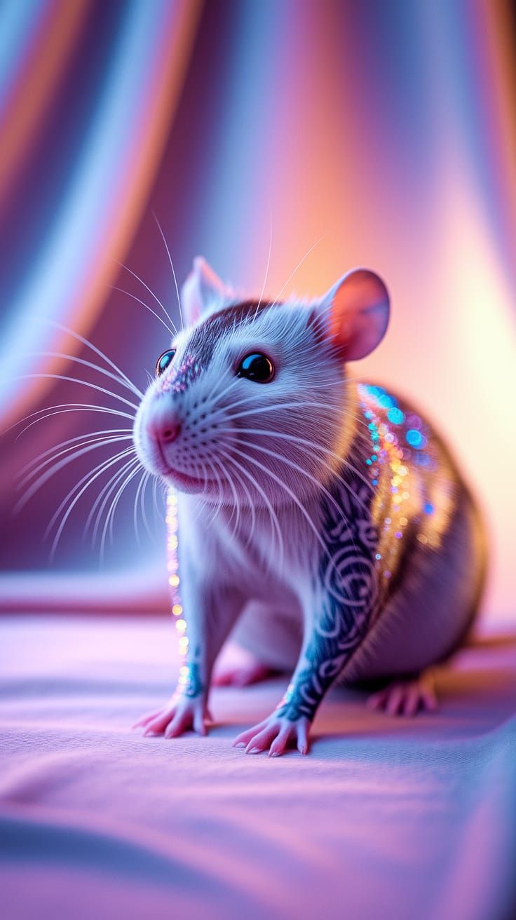 Enchanted Venti Rat in Whimsical Tilt-Shift Portrait