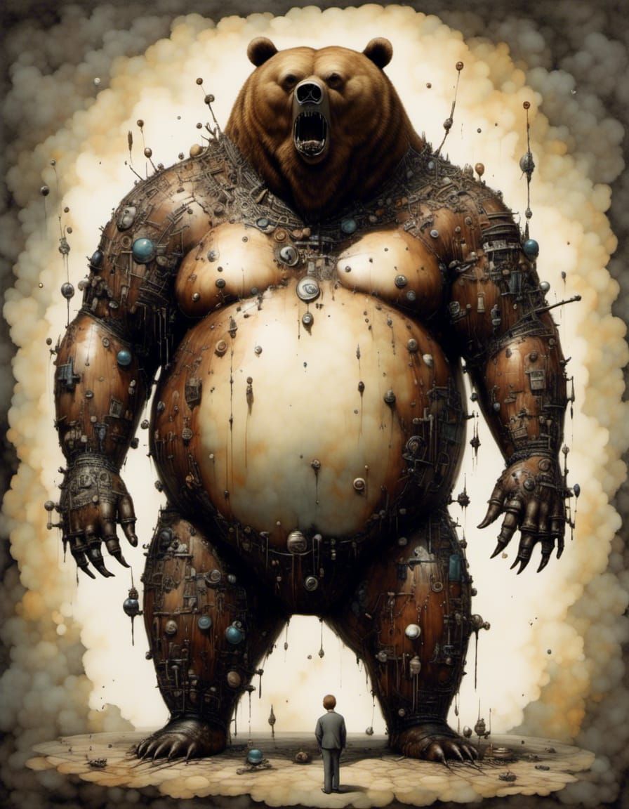 Obese Bear Kronos: A Stylized Portrait