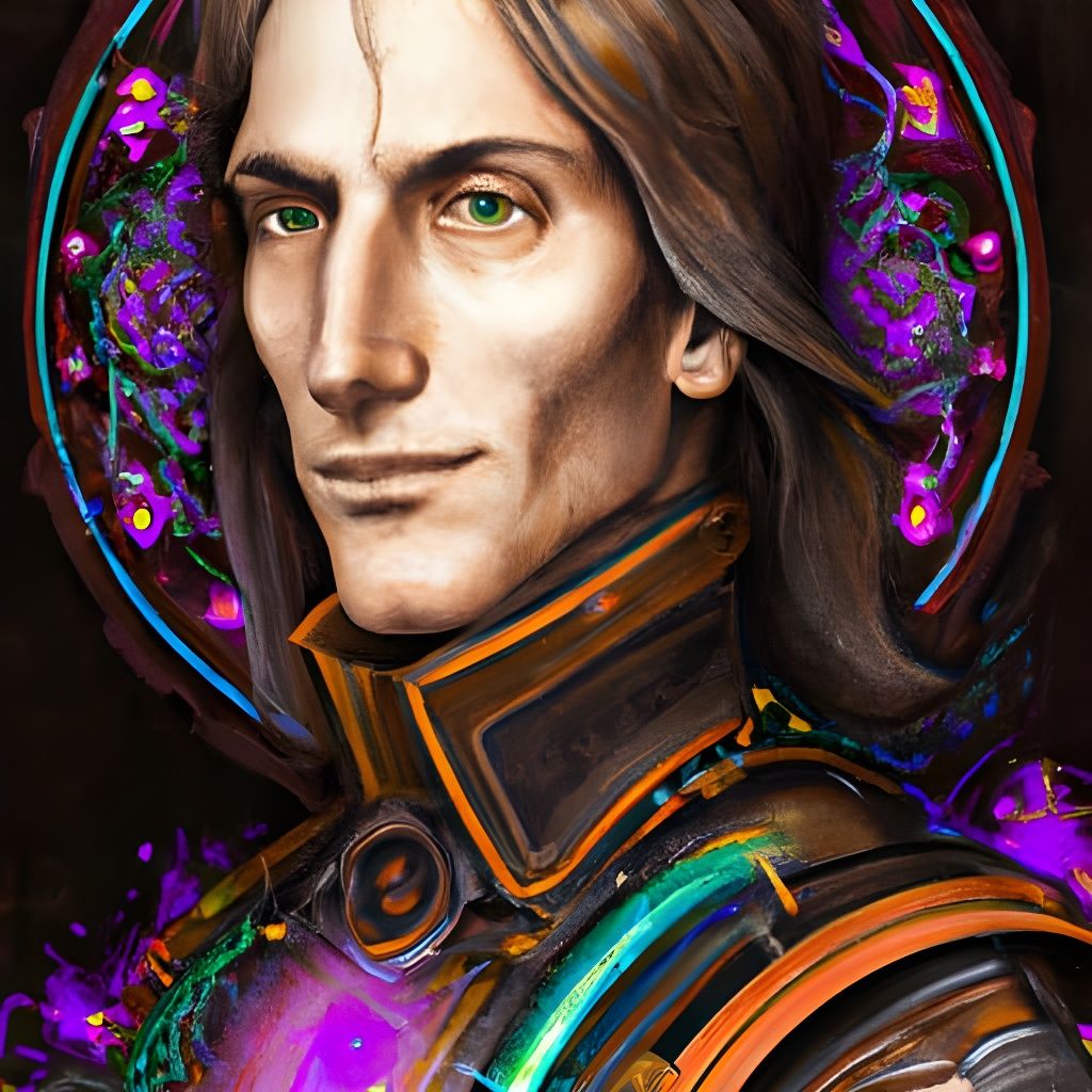 AI and Human Ingenuity Portrait in Hyperdetailed Style