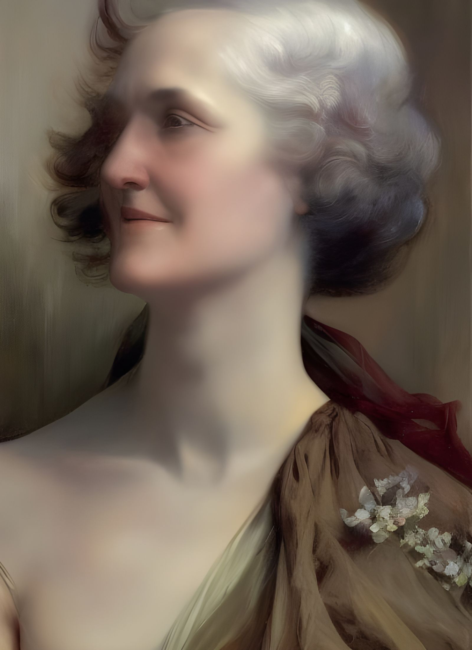 Smiling Woman Driver in Oil Painting Style