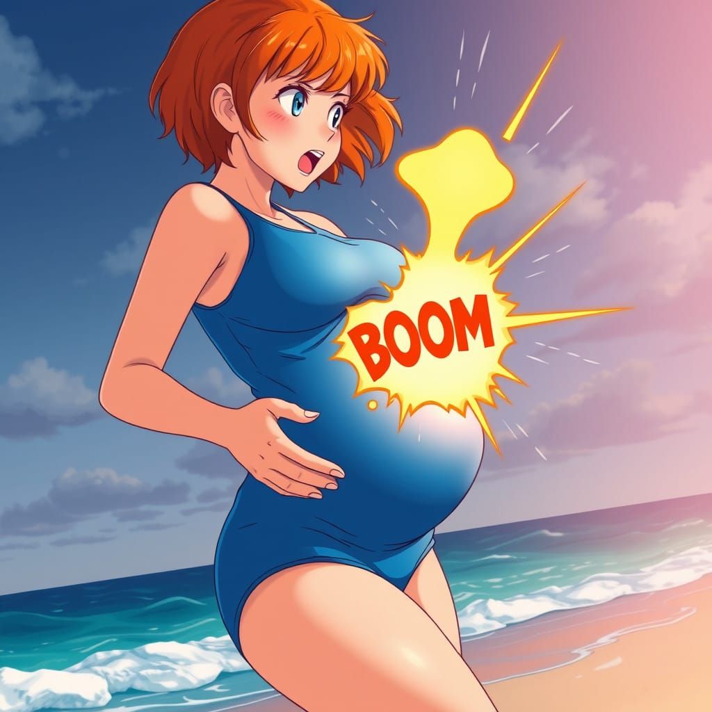 Pregnant Manga Goddess Delivers with Powerful Kick