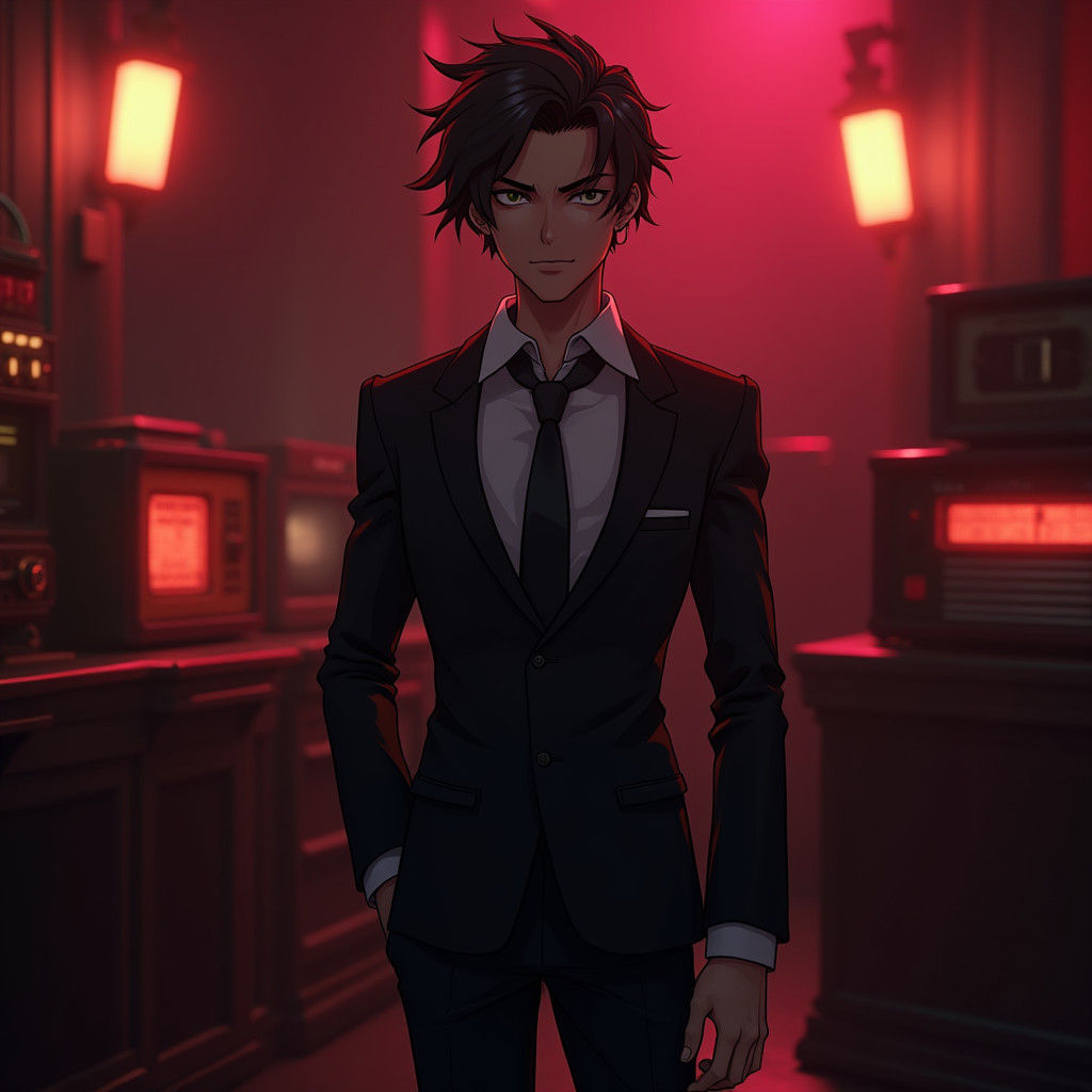 Alastor from Hazbin Hotel in 3D Anime Style