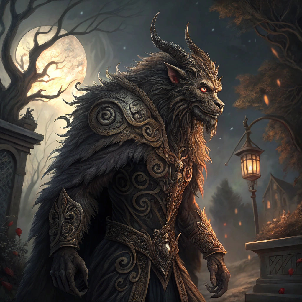 Demonic Furry in Baroque Style