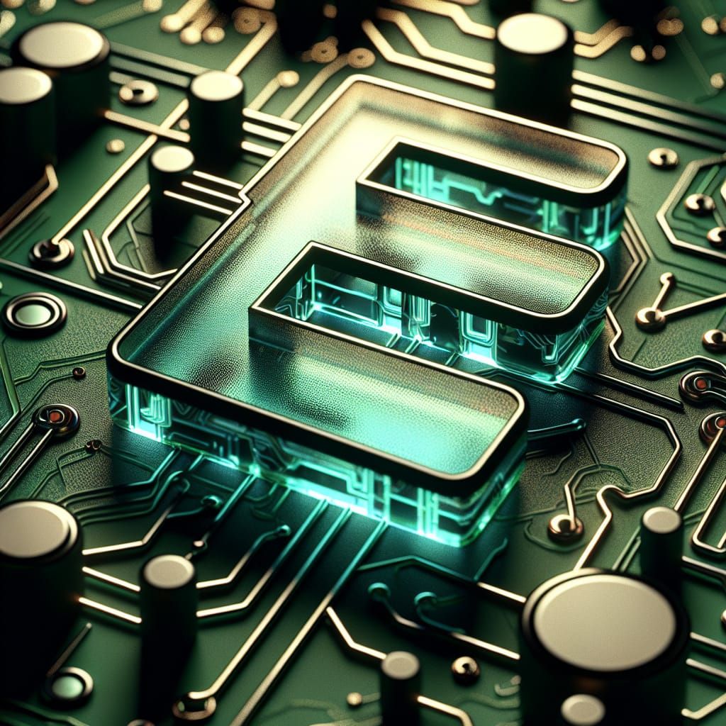 Tech Logo with Circuit Board and 3D Letters