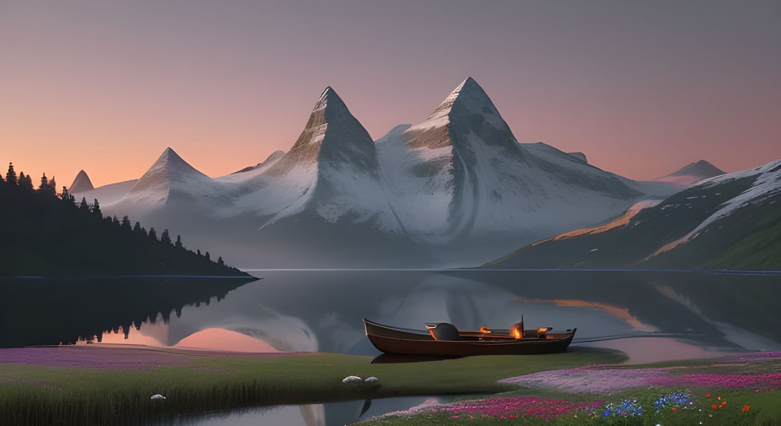 Serenity of Nordthra's Fjord Landscape in Soft Realism