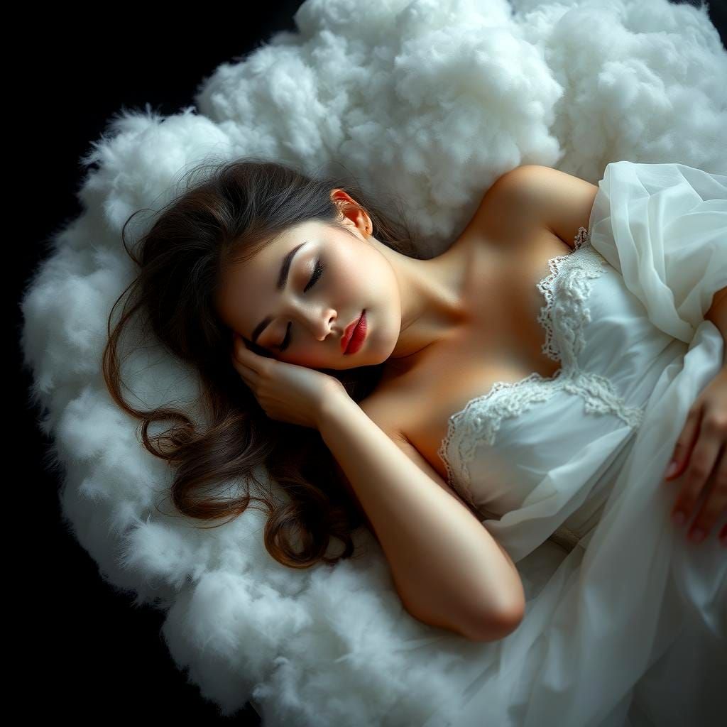 Woman Sleeping on a Cloud, Dreaming