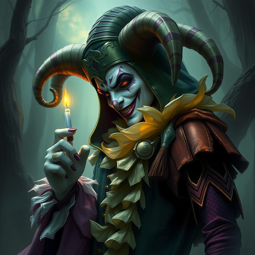 Ethereal Fantasy Jester in Mist