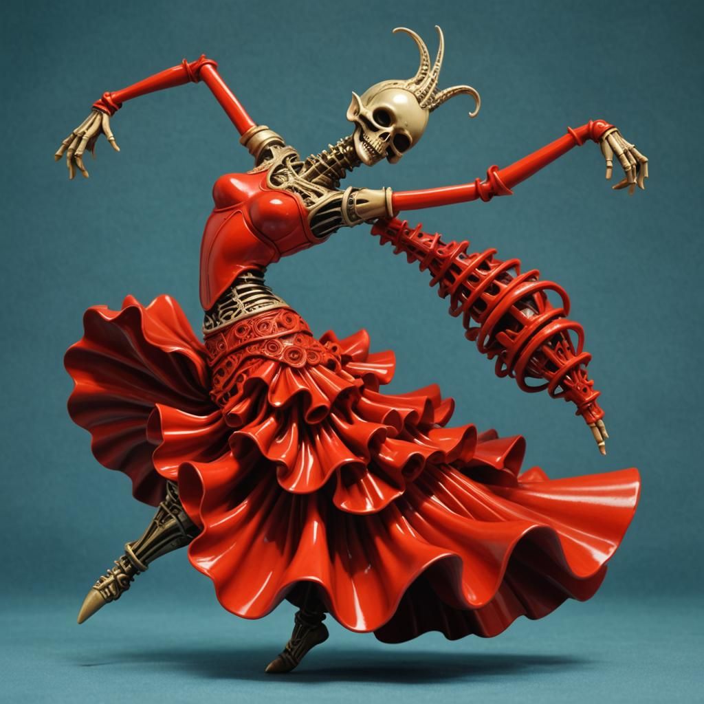 Giger-Inspired Flamenco Gnome in DMT Machine