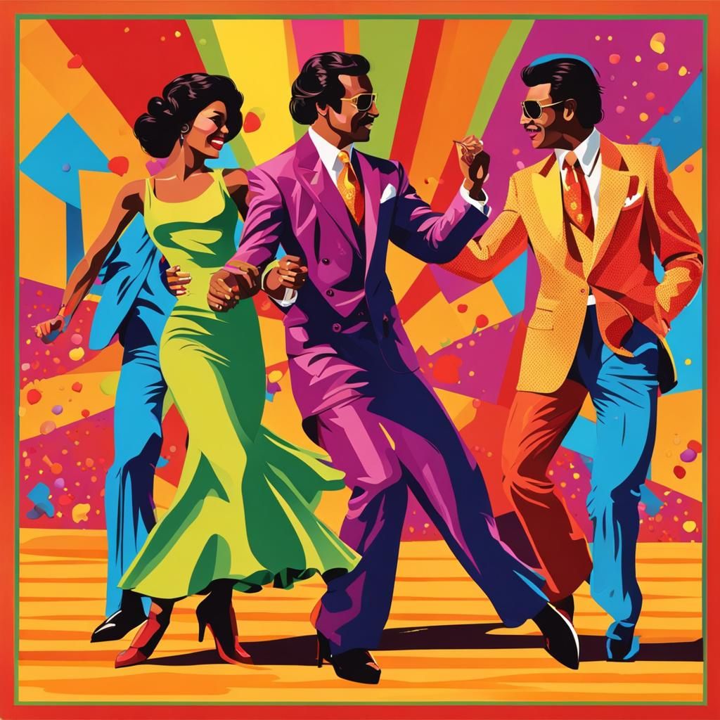 Dancing Couples in Pop Art Style