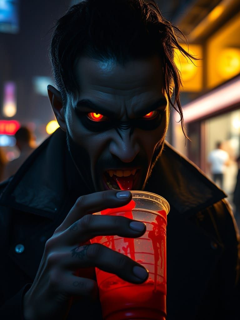 Eerie Vampire in Urban Shadows