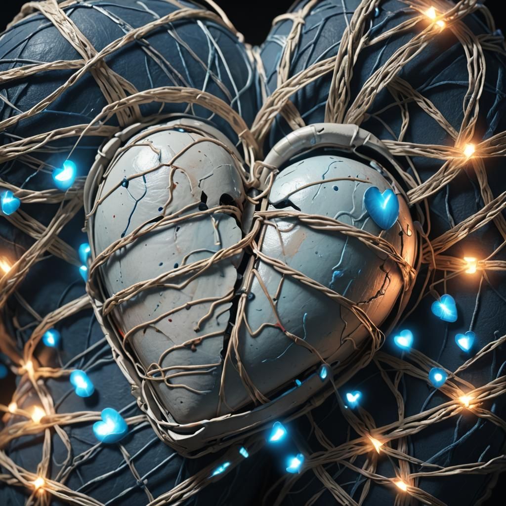 Bandaged Heart Concept Art in Matte Painting Style