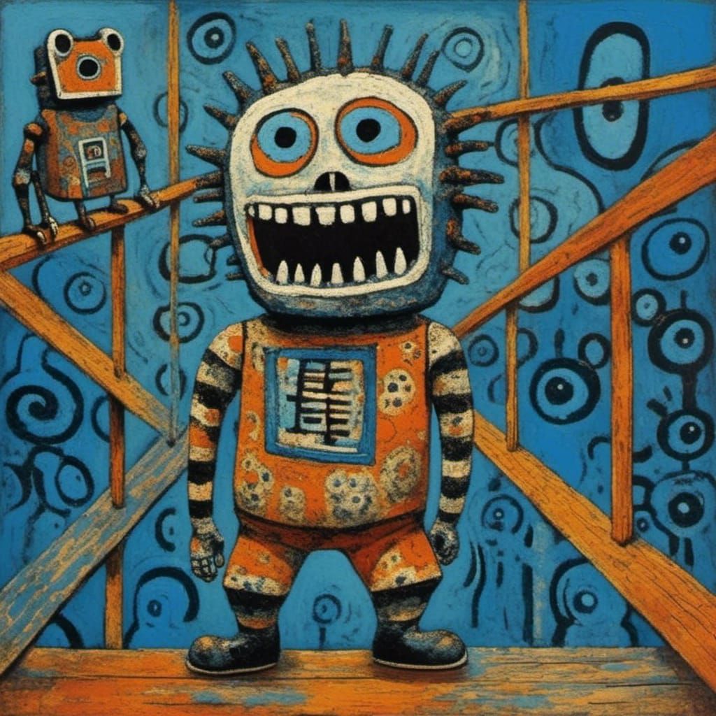 Intensely Emotive Creature Screaming on Twisted Bridge